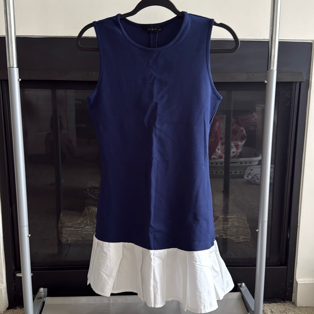 21 Saints Navy and White Sleeveless Drop-Waist Dress